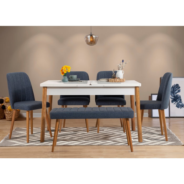 Hanah Home Santiago 1048 - 2 AB Conjunto de Mesa Extensible y Sillas